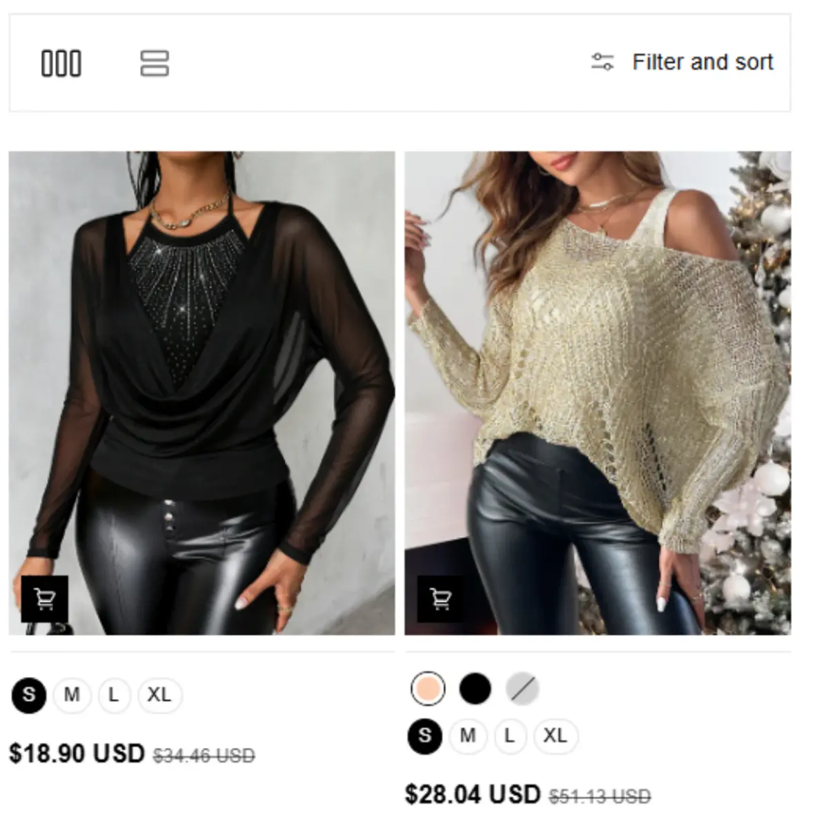 Product page on ChicMe showing how to add an item to the shopping cart