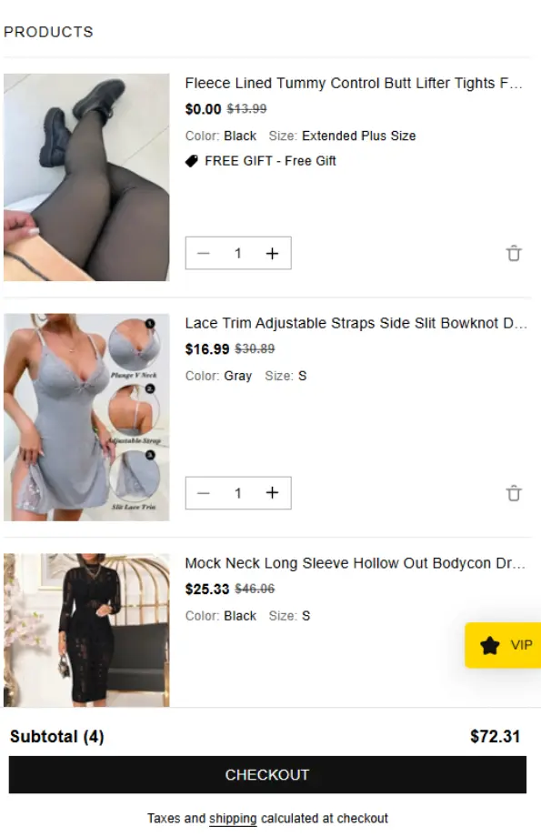 ChicMe checkout page showing order summary before entering a coupon code